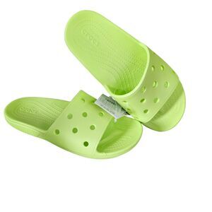 Crocs Slides Lime Green Mens Size 8 Ladies 10 Limeade Splash Unisex Sandals